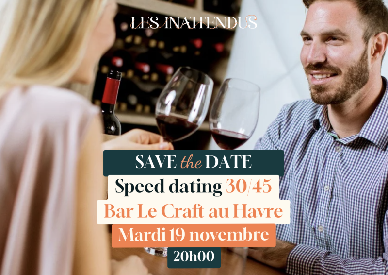Speed dating au Havre (76600) pour célibataires de 30 à 45 ans